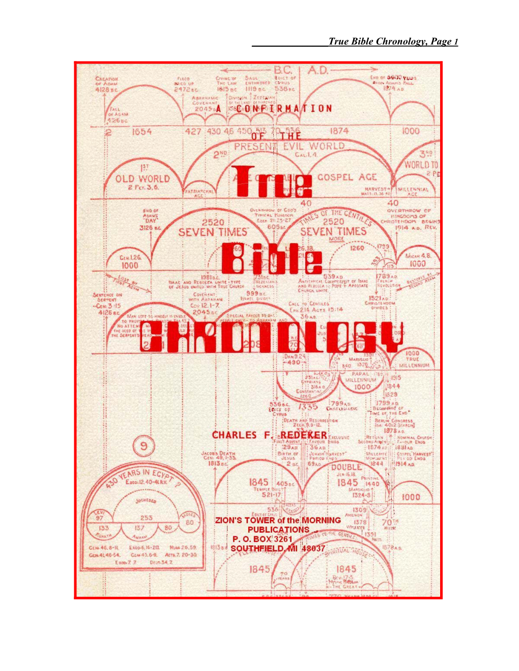 True Bible Chronology, Page 1