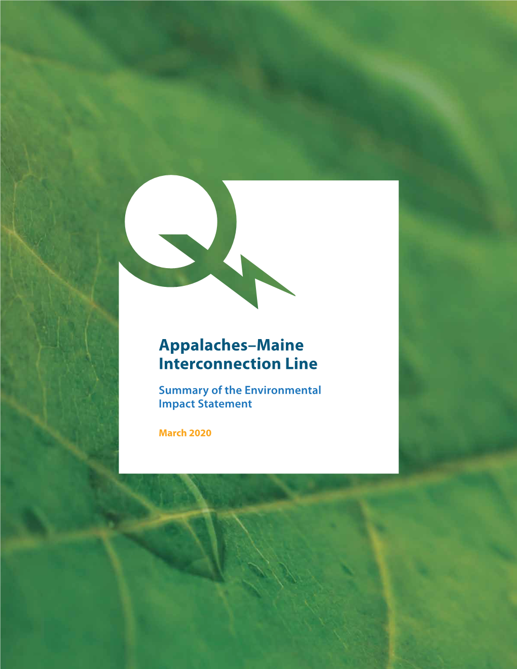 Appalaches–Maine Interconnection Line Summary of the Environmental Impact Statement