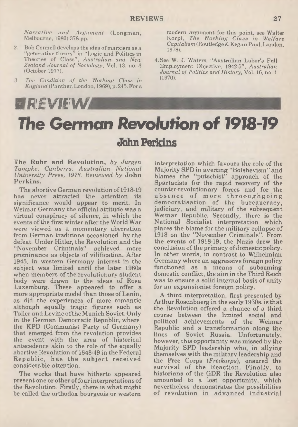 The German Revolution of 1918-19