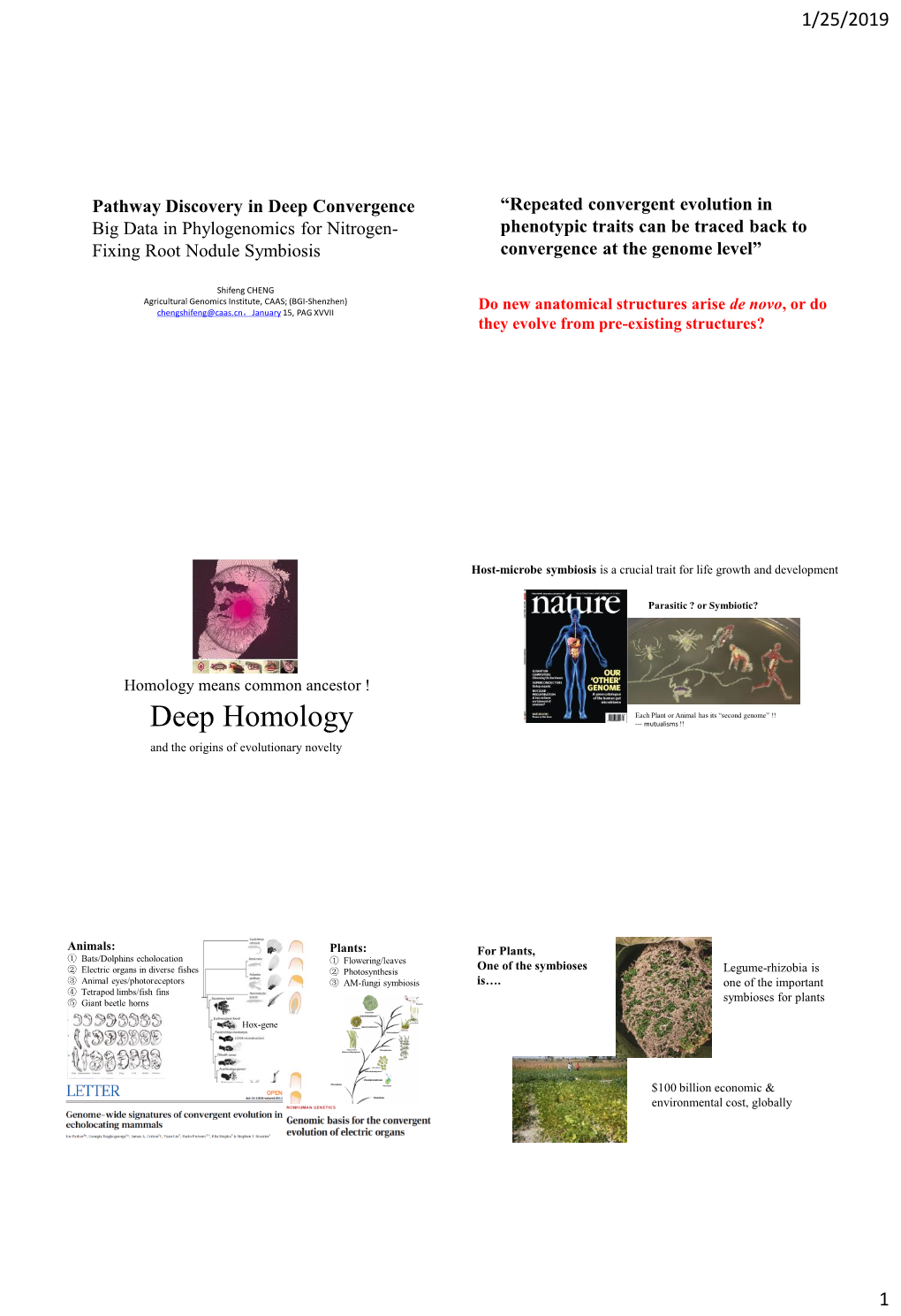 Deep Homology --- Mutualisms !! and the Origins of Evolutionary Novelty