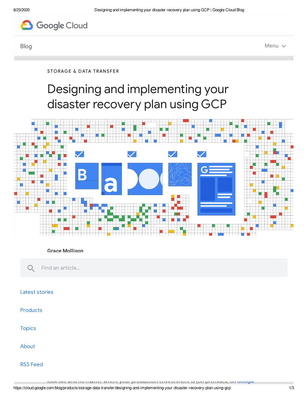 Designing and Implementing Your Disaster Recovery Plan Using GCP | Google Cloud Blog