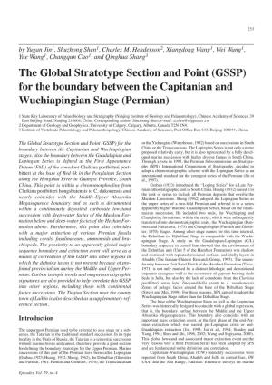 GSSP) for the Boundary Between the Capitanian and Wuchiapingian Stage (Permian)