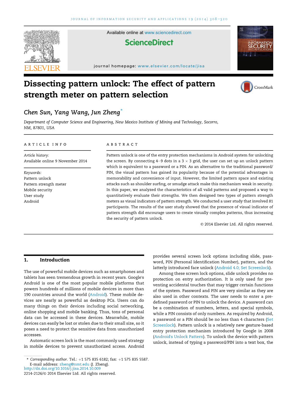 Dissecting Pattern Unlock: the Effect of Pattern Strength Meter on Pattern Selection