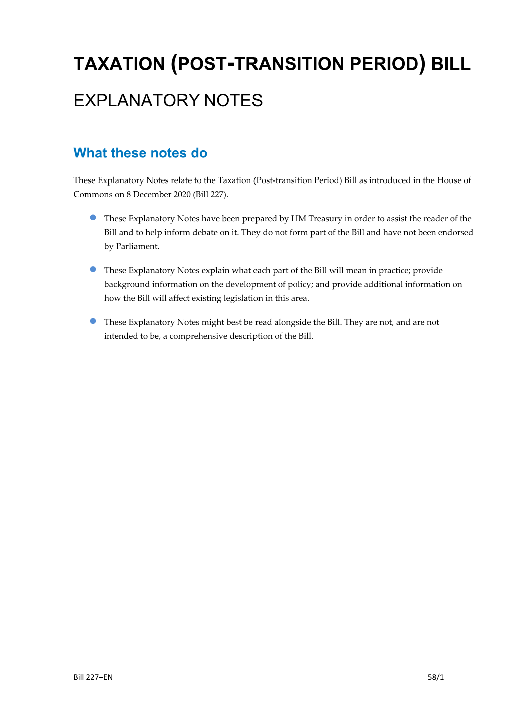 Taxation (Post-Transition Period) Bill