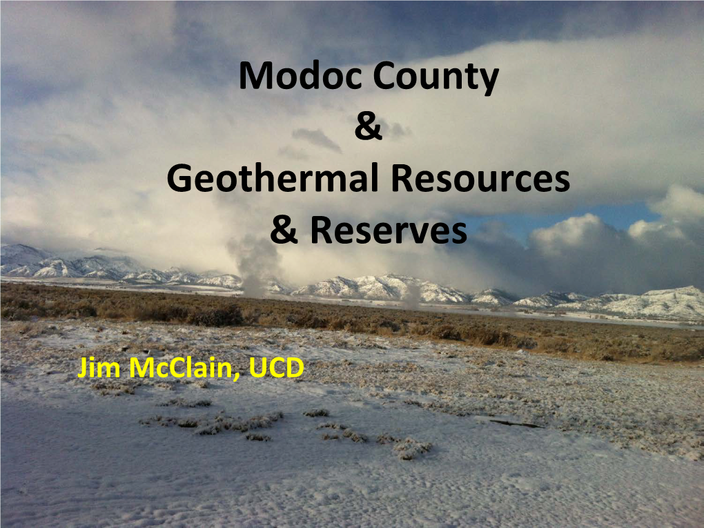 Modoc County & Geothermal Resources & Reserves