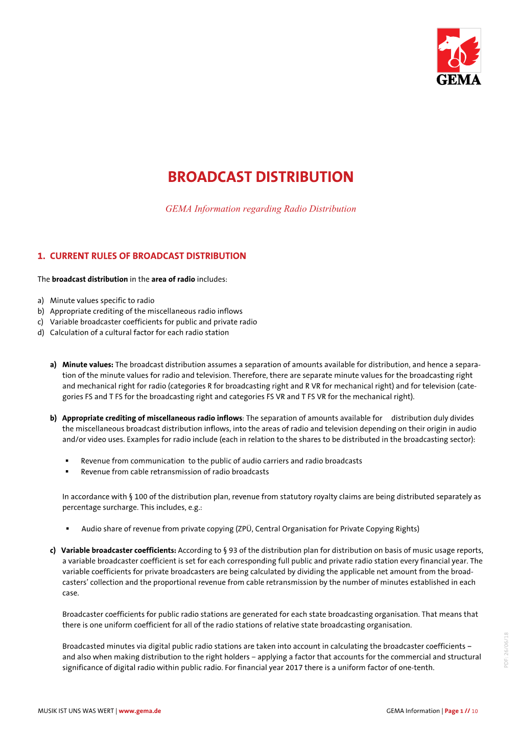 Broadcast Distribution