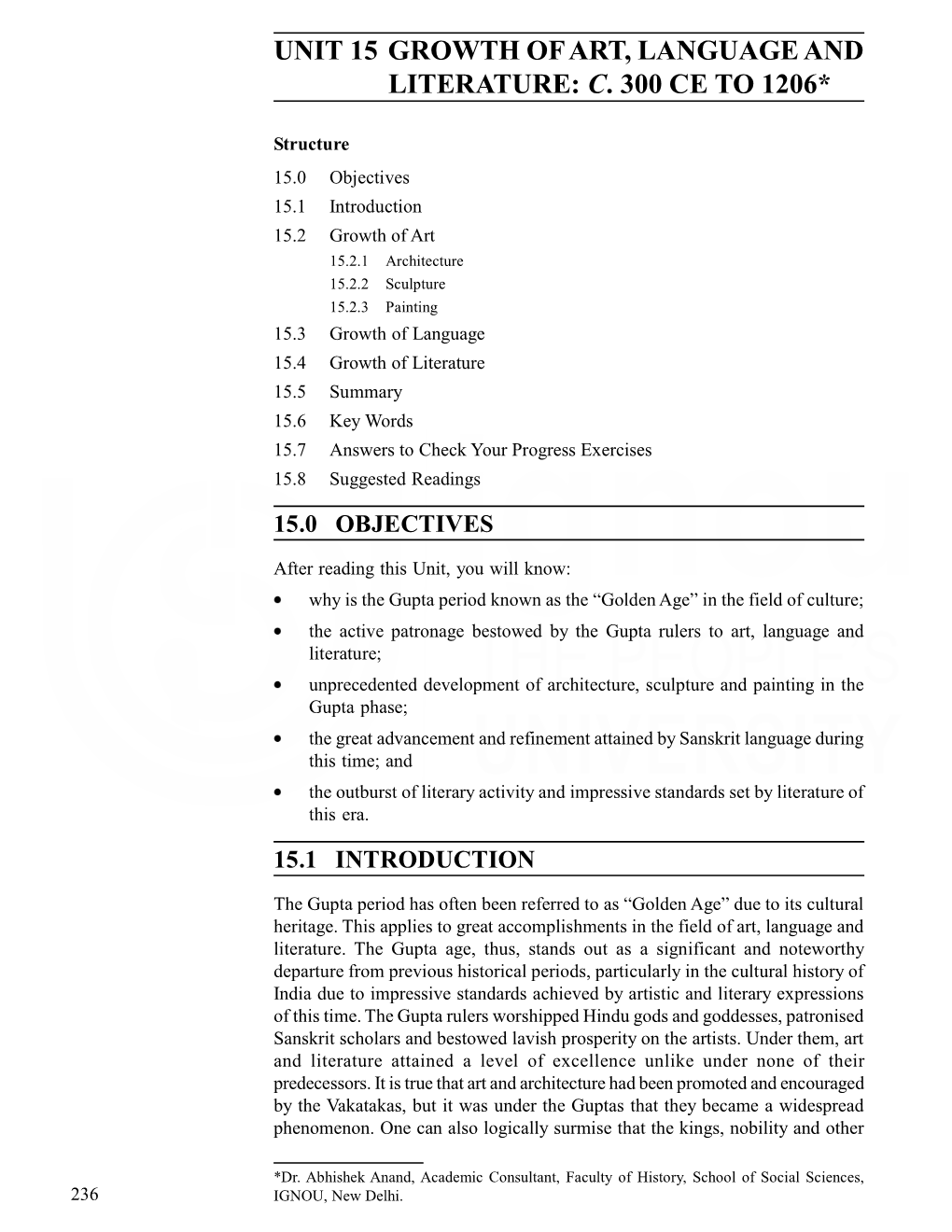 Unit 15 Growth of Art, Language and Literature: C