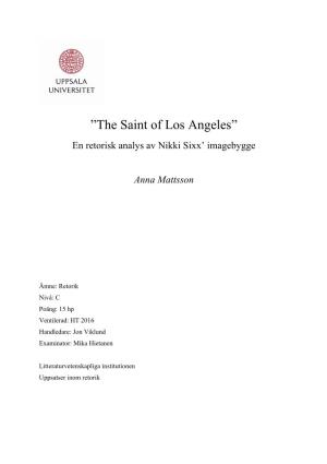 The Saint of Los Angeles” En Retorisk Analys Av Nikki Sixx’ Imagebygge