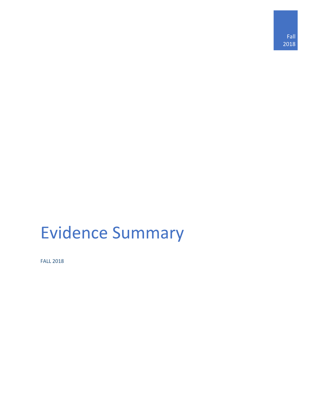 Evidence Summary