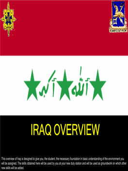 Iraq Overview Sample of a Training Presentation