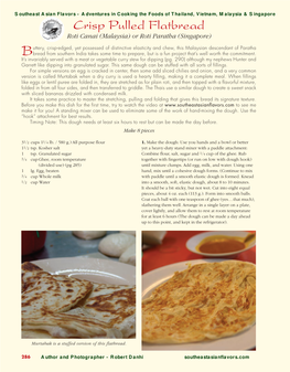 Roti Canai (Malaysia) Or Roti Paratha (Singapore)