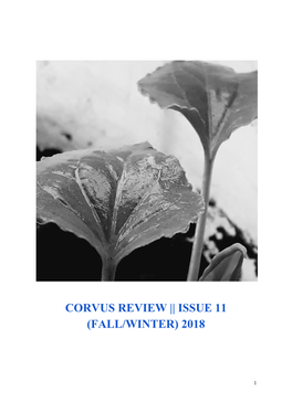 Corvus Review || Issue 11 (Fall/Winter) 2018