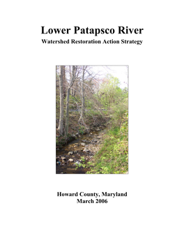 Lower Patapsco River Watershed Restoration Action Strategy
