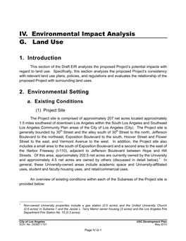 IV. Environmental Impact Analysis G. Land Use