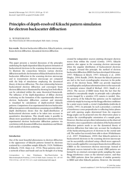 Principles of Depth-Resolved Kikuchi Pattern Simulation for Electron Backscatter Diffraction