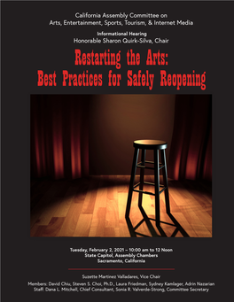 Restarting the Arts: Best Practices for Safely Reopening