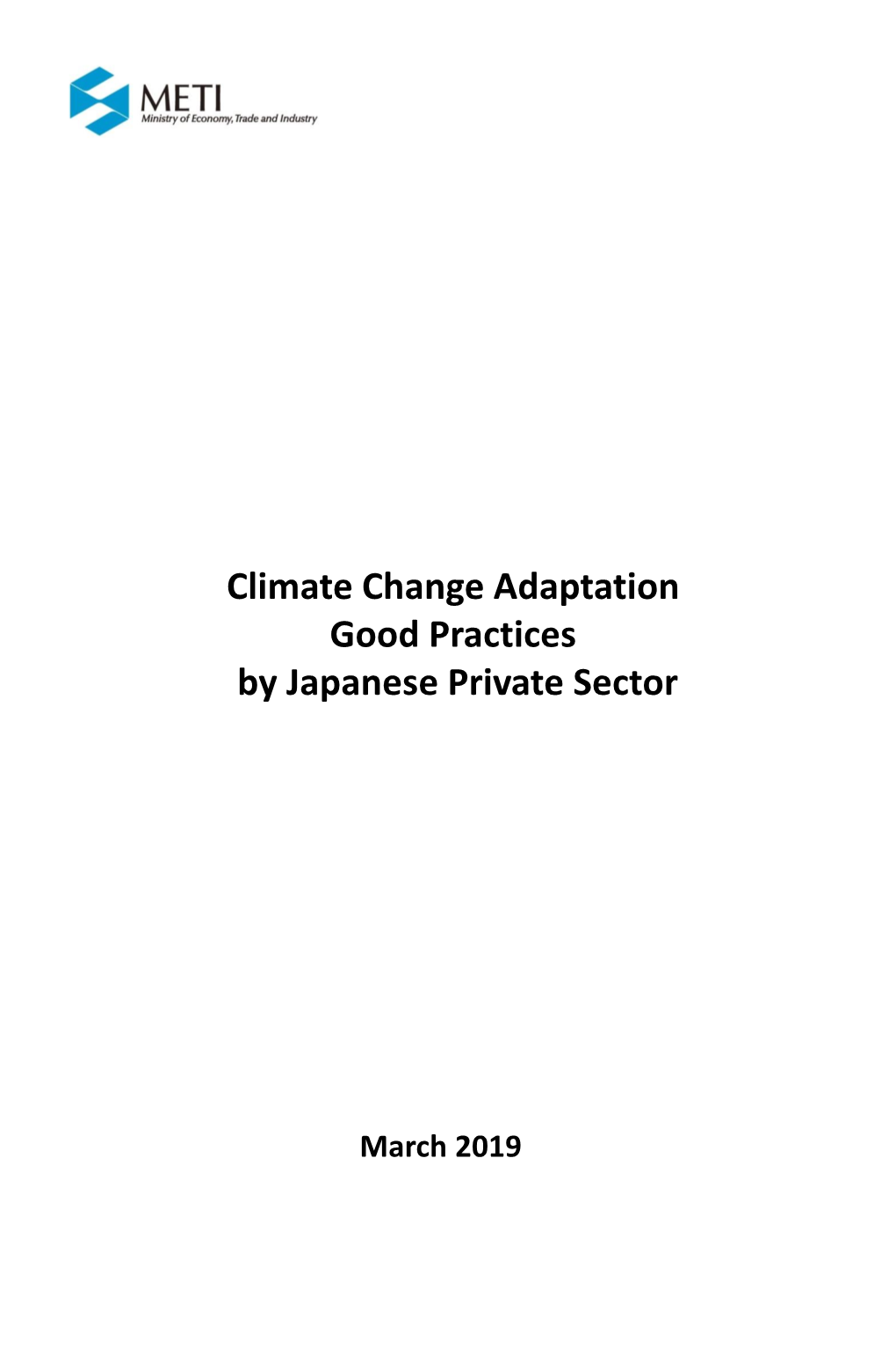 Climate Change Adaptation Good Practices by Japanese Private Sector