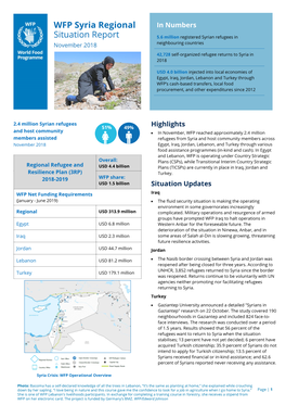 WFP Syria Regional Situation Report