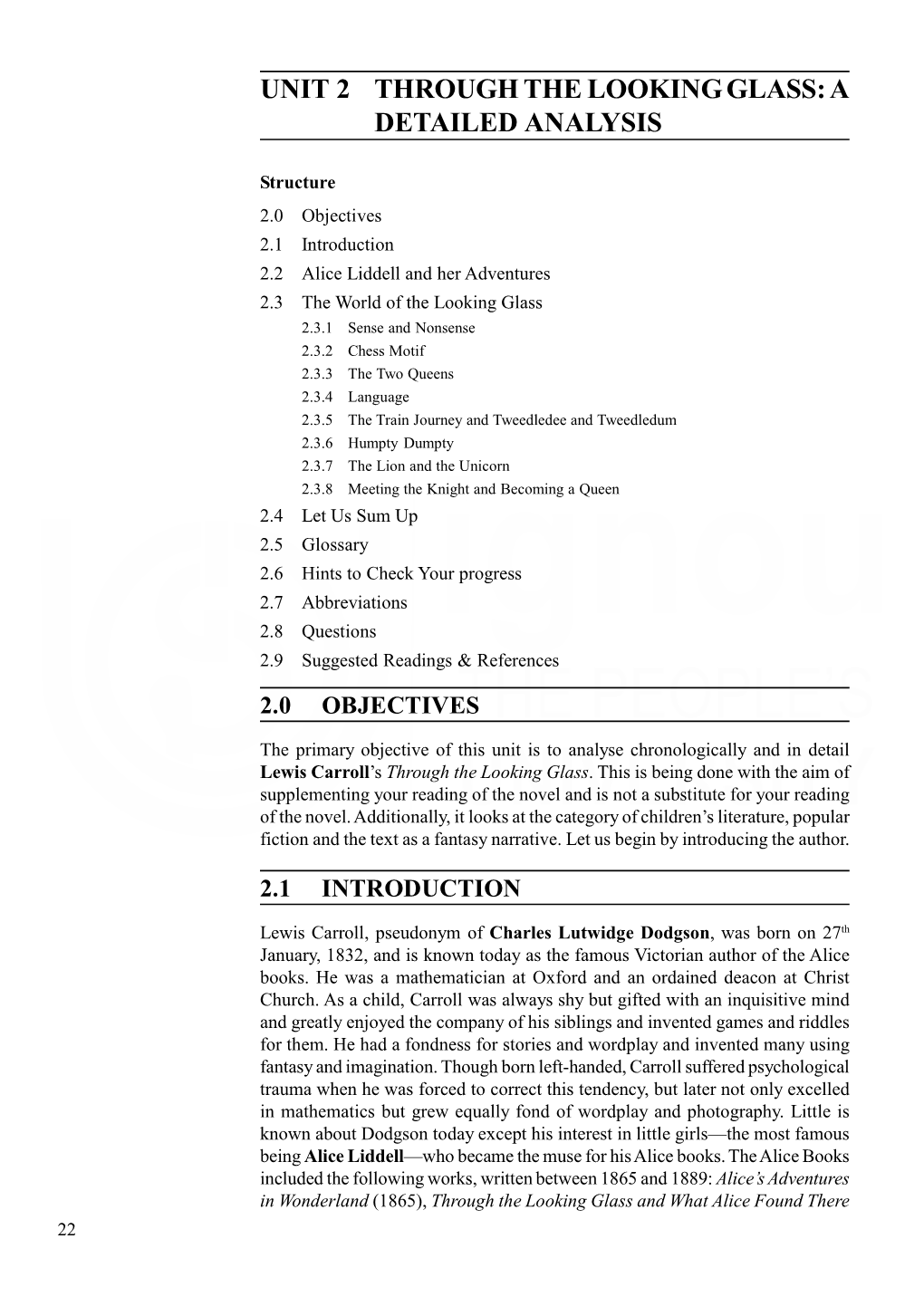 Unit 2 Through the Looking Glass: a Detailed Analysis