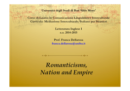 Romanticisms, Nation and Empire