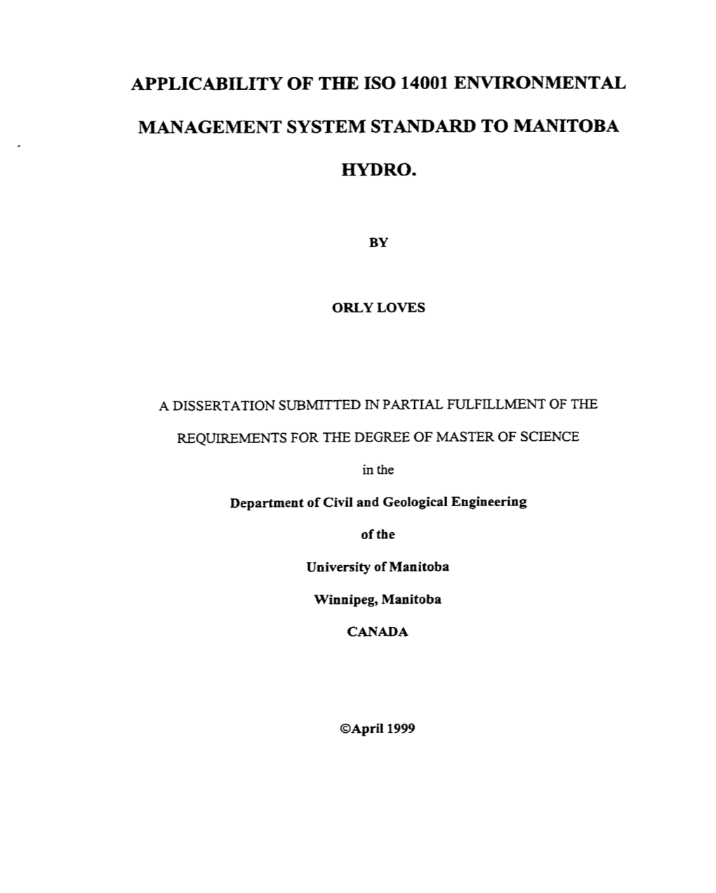 Applicability of the Iso 14001 Environmental Management System