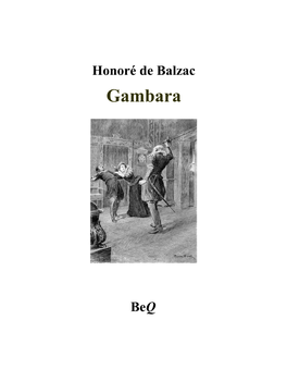 Honoré De Balzac Gambara