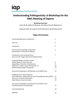 Understanding Pathogenicity: a Workshop for the BWC Meeting of Experts