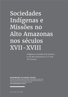 Sociedades Indígenas E Missões No Alto Amazonas Nos Séculos XVII-XVIII