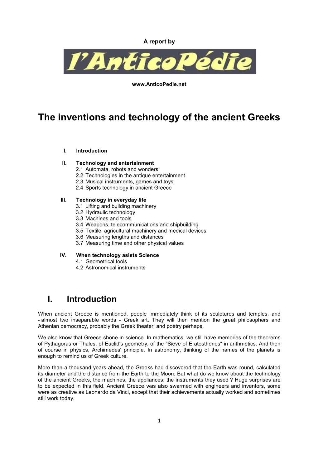 The Inventions and Technology of the Ancient Greeks