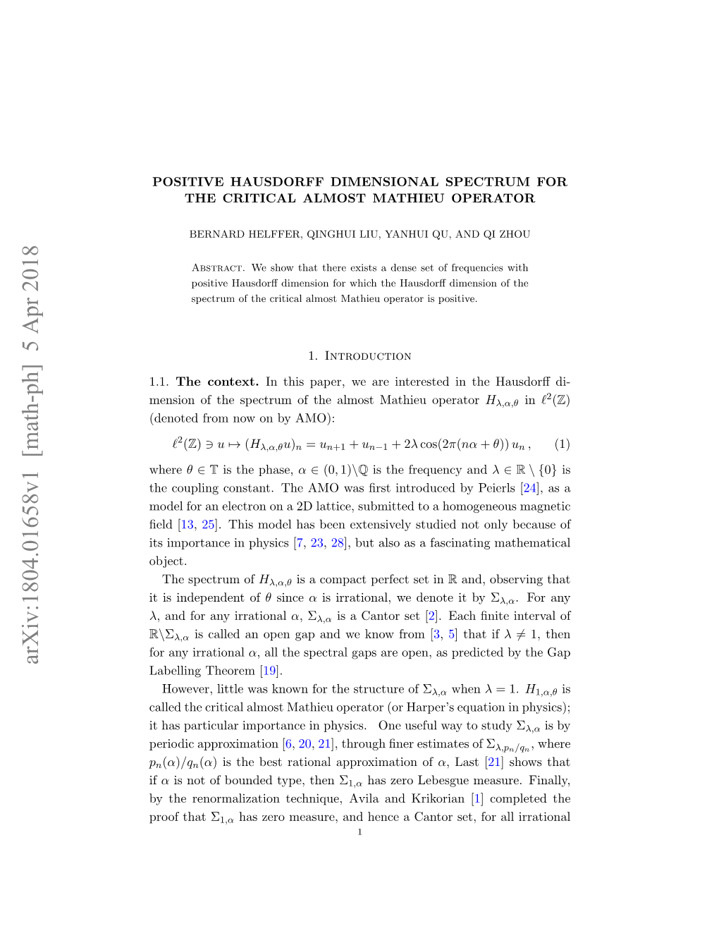 Arxiv:1804.01658V1 [Math-Ph] 5 Apr 2018 Labelling Theorem [19]