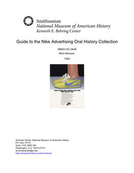 Guide to the Nike Advertising Oral History Collection