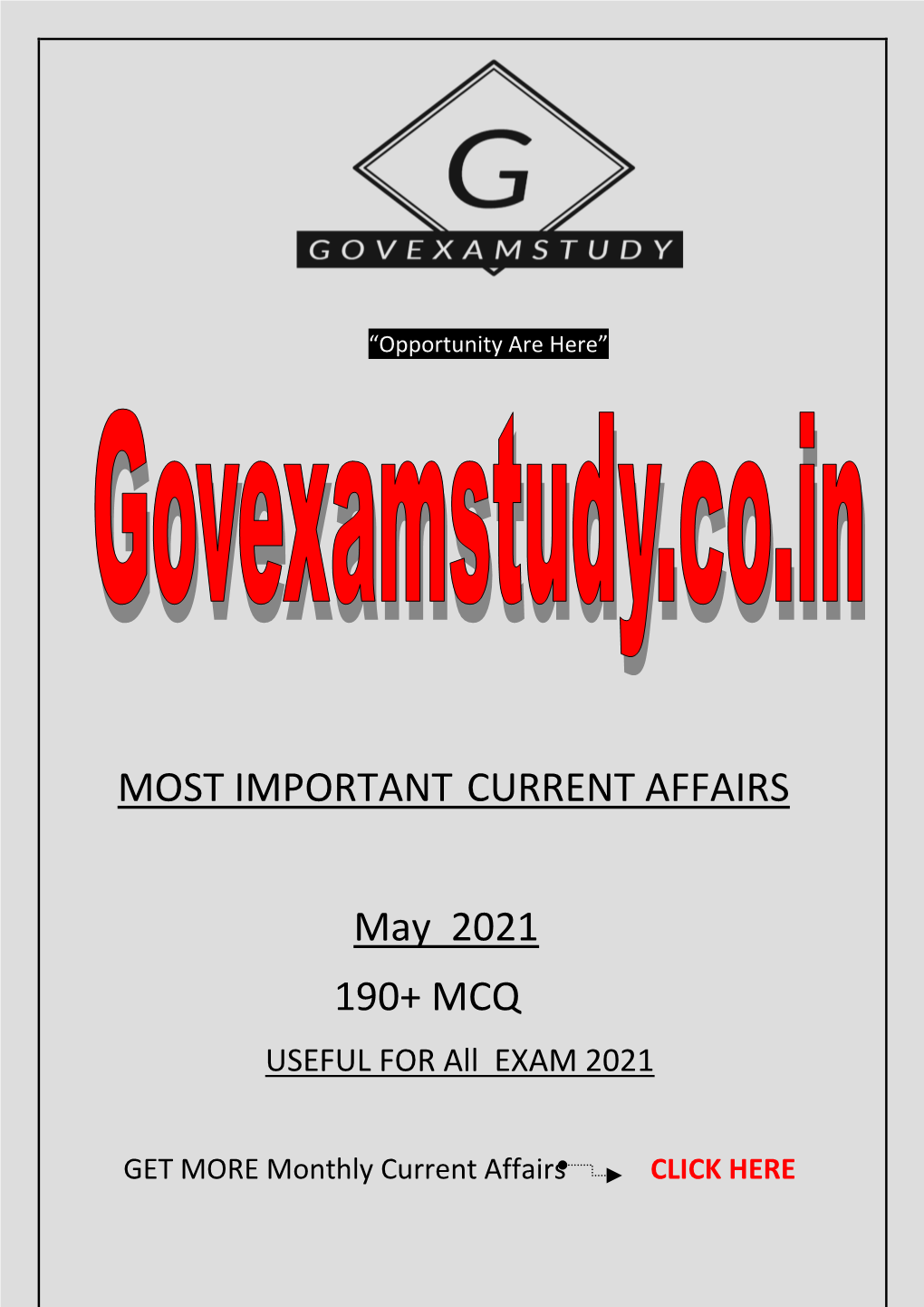 Current Affairs PDF May 2021