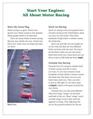 Start Your Engines: All About Motor Racing