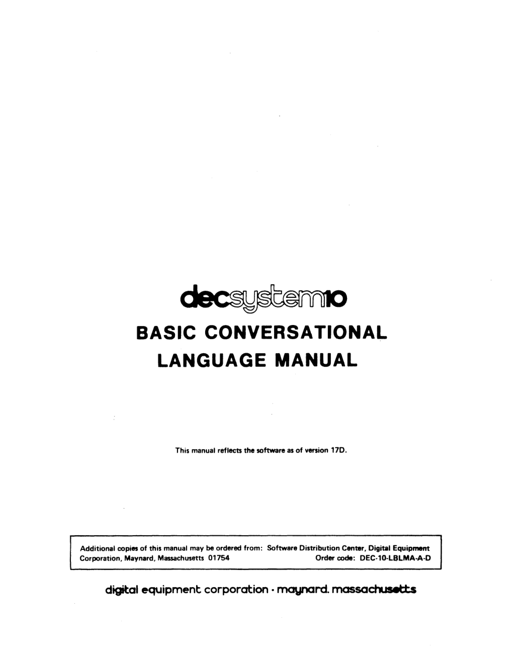 Basic Conversational Language Manual
