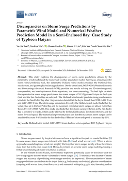 Discrepancies on Storm Surge Predictions by Parametric Wind Model and Numerical Weather Prediction Model in a Semi-Enclosed Bay: Case Study of Typhoon Haiyan