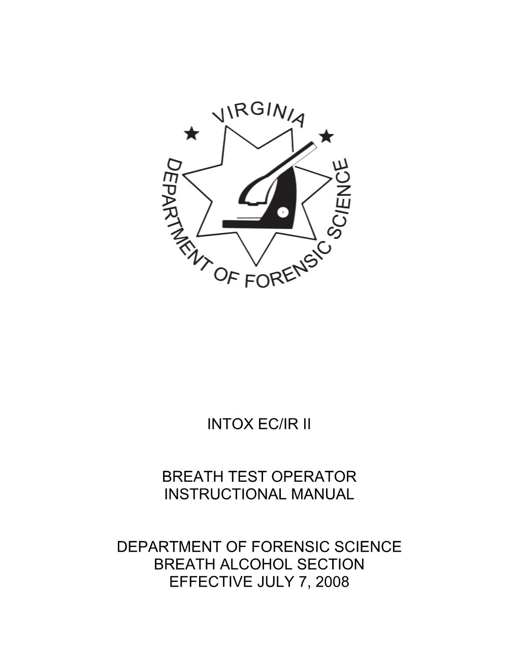 Breath Test Operator Instructional Manual Intox EC/IR II