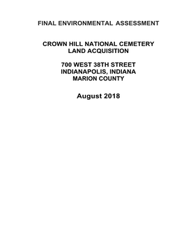 Crown Hill National Cemetery Land Acquistion Final Environmental