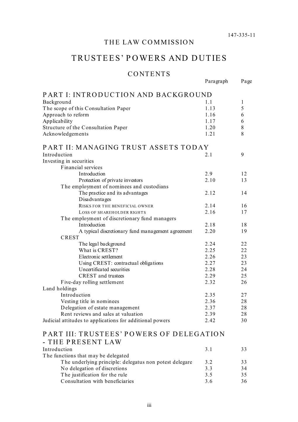 Trustees Powers and Duties Consultation