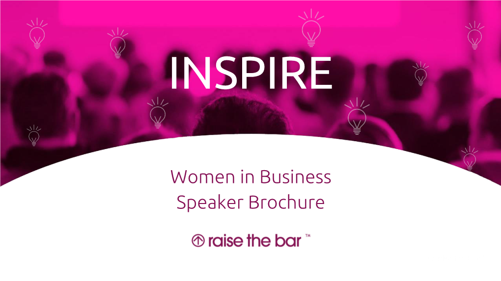 Women in Business Speaker Brochure Jacqueline Gold CBE