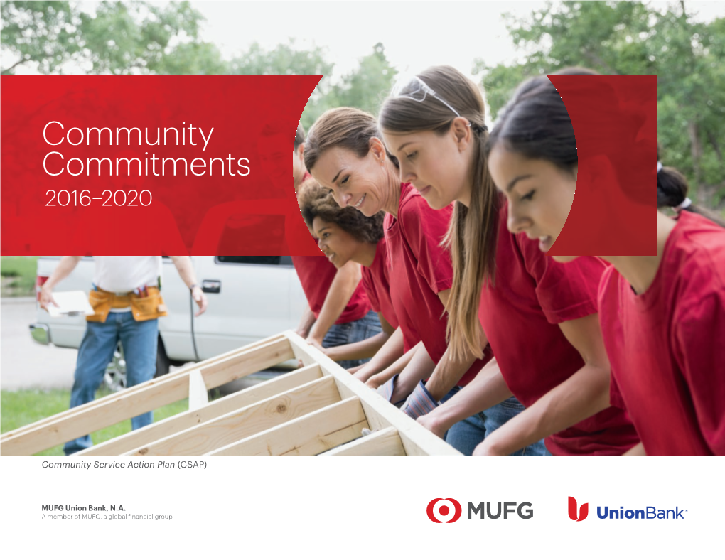 MUFG Union Bank Community Service Action Plan