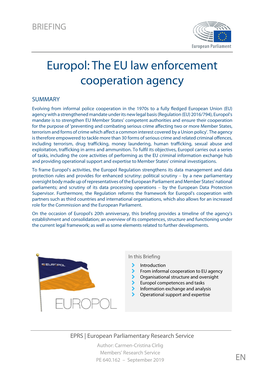 Europol: the EU Law Enforcement Cooperation Agency