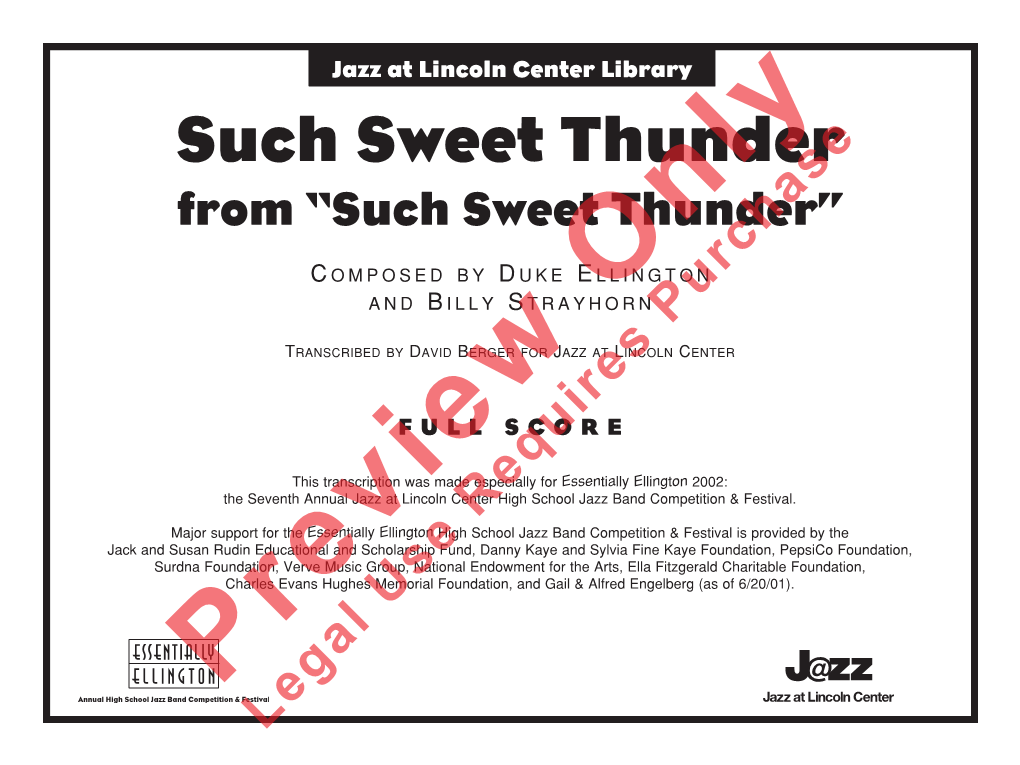 Such Sweet Thunder from “Such Sweet Thunder”