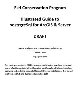 Ecp Arcgis-Postgresql Draft User Guide