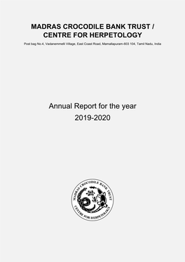 Annual Report for the Year 2019-2020