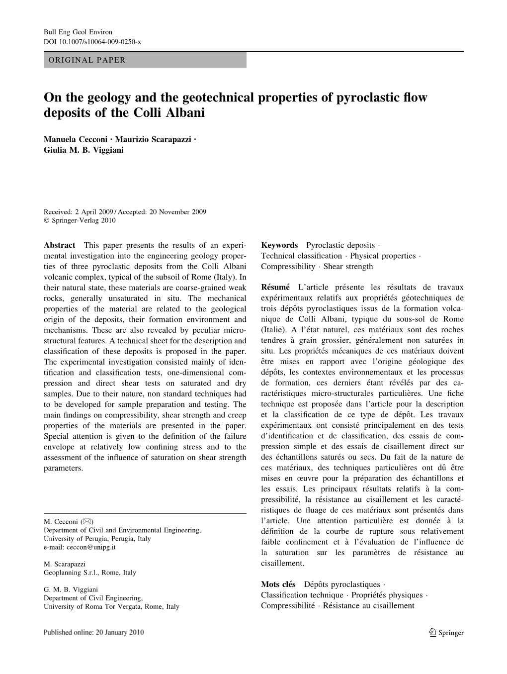 On the Geology and the Geotechnical Properties of Pyroclastic Flow Deposits of the Colli Albani