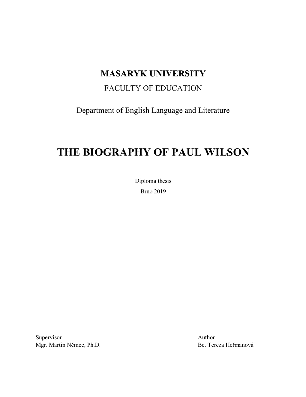 The Biography of Paul Wilson