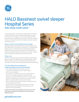 HALO Bassinest Swivel Sleeper Hospital Series Safe Sleep Made Easier TM