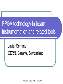 FPGA Technology in Beam Instrumentation and Related Tools