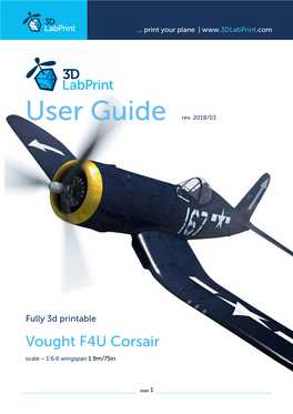 Vought F4U Corsair Scale ~ 1:6.6 Wingspan 1.9M/75In