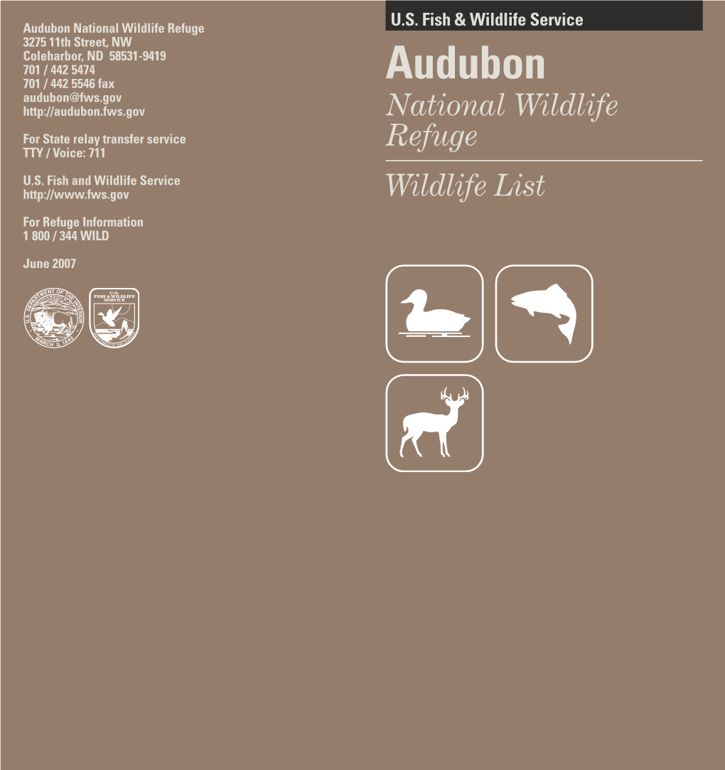 Wildlife Checklist Brochure